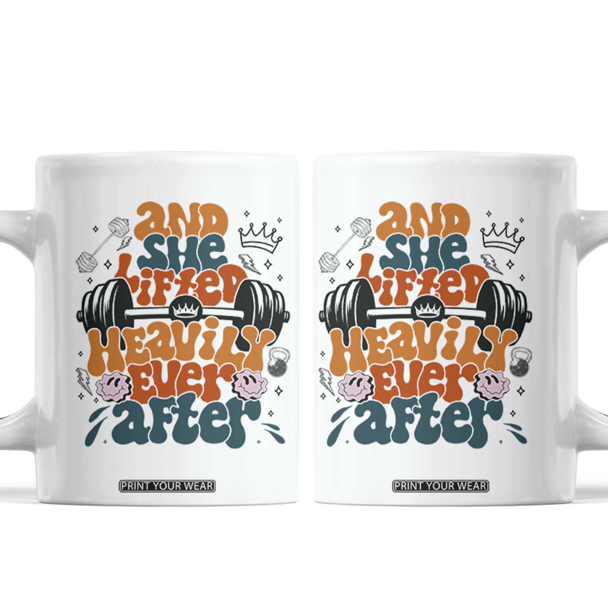 And She Lifted Heavily Ever After Coffee Mug Funny Gym Workout Gift TS12 White Print Your Wear