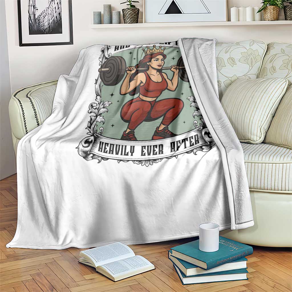 And She Lifted Heavily Ever After Throw Blanket Women Weightlifting Humor Gift TS12 Print Your Wear