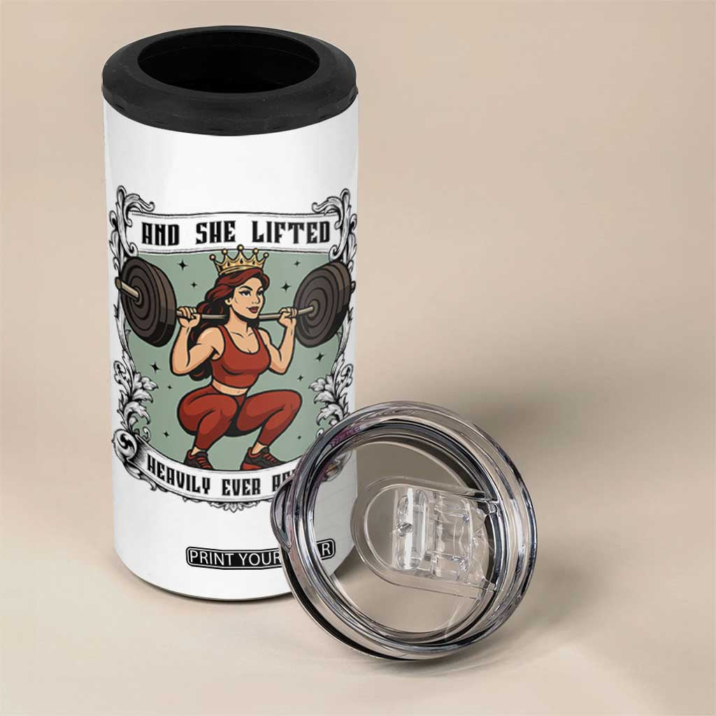 And She Lifted Heavily Ever After 4 in 1 Can Cooler Tumbler Women Weightlifting Humor Gift TS12 Print Your Wear