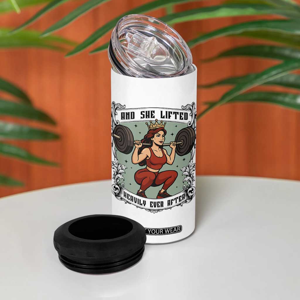 And She Lifted Heavily Ever After 4 in 1 Can Cooler Tumbler Women Weightlifting Humor Gift TS12 Print Your Wear