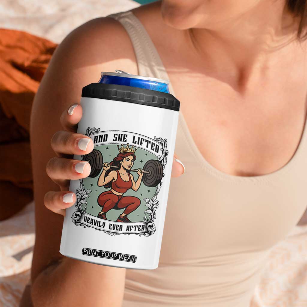 And She Lifted Heavily Ever After 4 in 1 Can Cooler Tumbler Women Weightlifting Humor Gift TS12 Print Your Wear