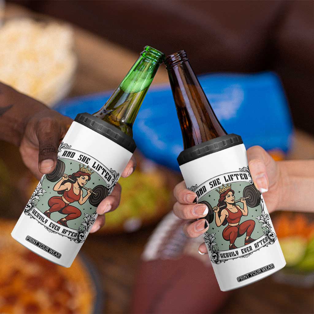 And She Lifted Heavily Ever After 4 in 1 Can Cooler Tumbler Women Weightlifting Humor Gift TS12 Print Your Wear