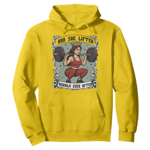 And She Lifted Heavily Ever After Hoodie Women Weightlifting Humor Gift TS12 Daisy Print Your Wear