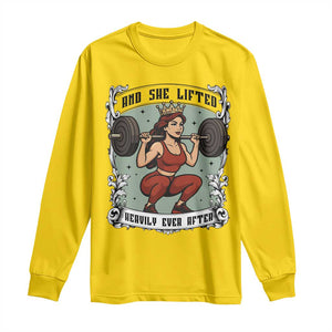 And She Lifted Heavily Ever After Long Sleeve Shirt Women Weightlifting Humor Gift TS12 Daisy Print Your Wear