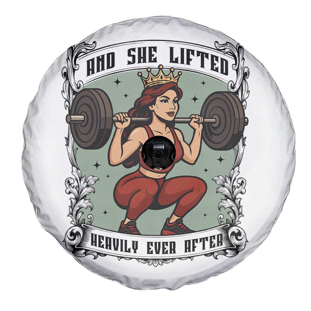 And She Lifted Heavily Ever After Spare Tire Cover Women Weightlifting Humor Gift TS12 Print Your Wear