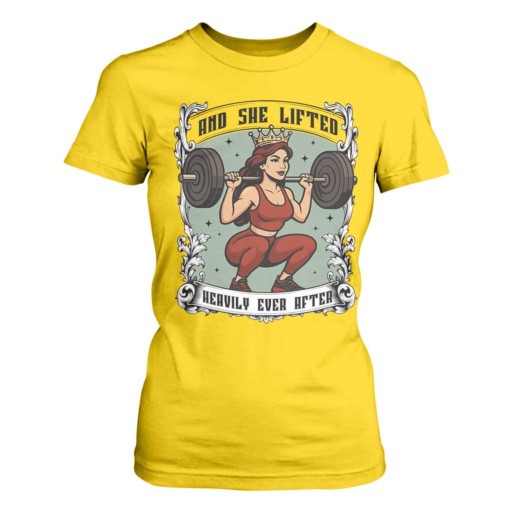 And She Lifted Heavily Ever After T Shirt For Women Women Weightlifting Humor Gift TS12 Daisy Print Your Wear