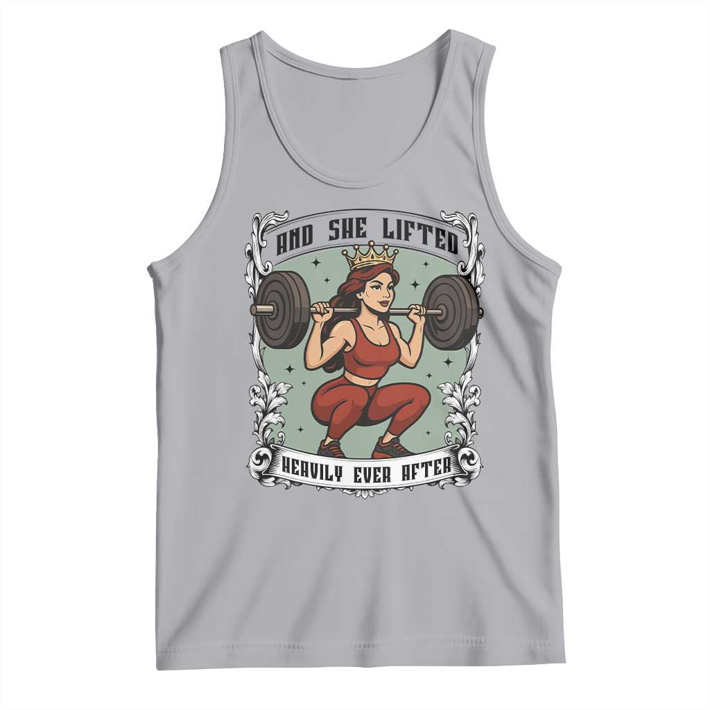 And She Lifted Heavily Ever After Tank Top Women Weightlifting Humor Gift TS12 Athletic Heather Print Your Wear