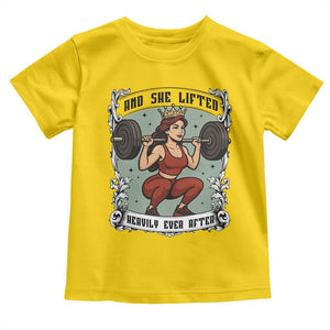 And She Lifted Heavily Ever After Toddler T Shirt Women Weightlifting Humor Gift TS12 Daisy Print Your Wear