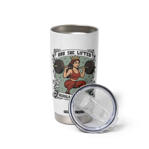 And She Lifted Heavily Ever After Tumbler Cup Women Weightlifting Humor Gift TS12 Print Your Wear