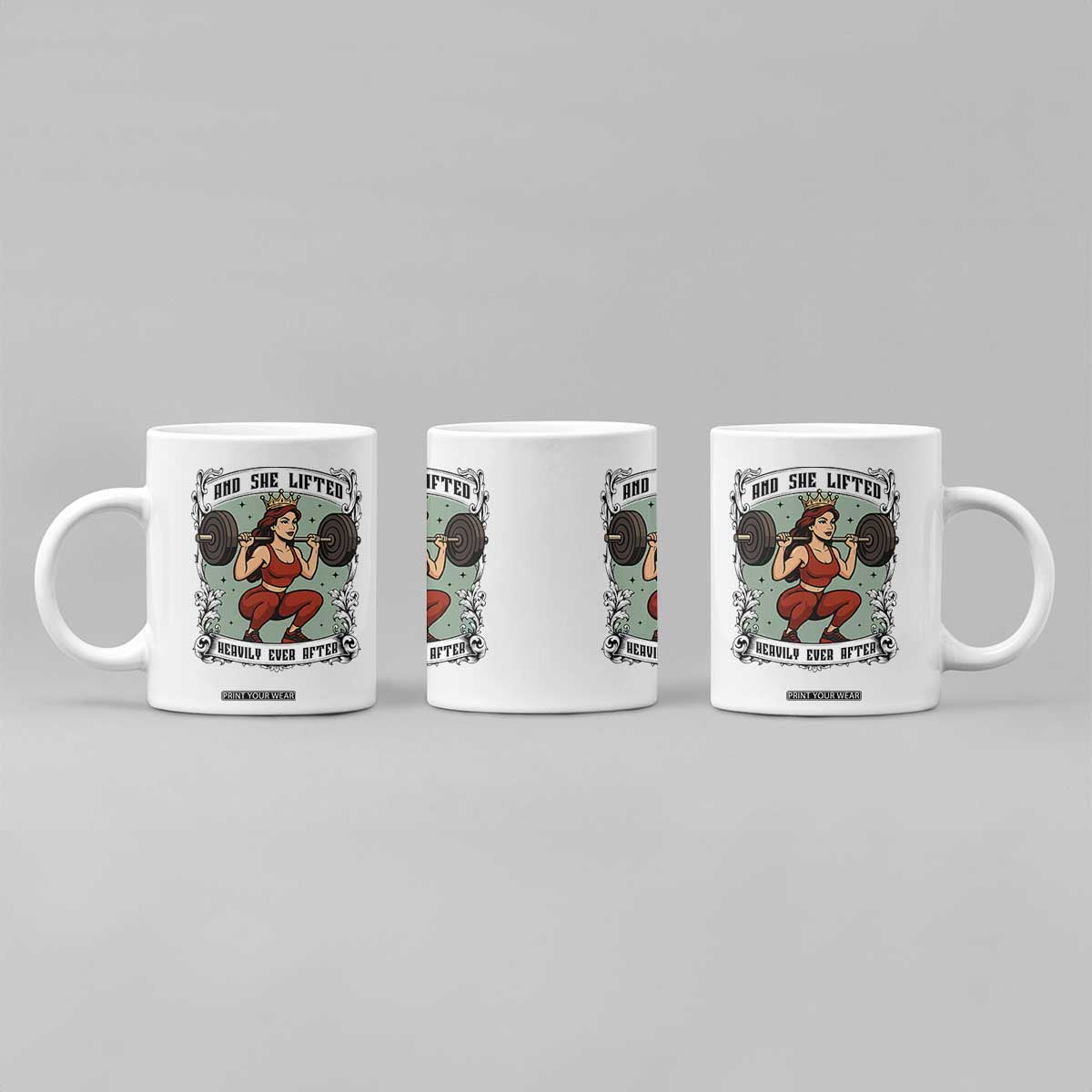 And She Lifted Heavily Ever After Coffee Mug Women Weightlifting Humor Gift TS12 Print Your Wear