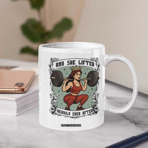 And She Lifted Heavily Ever After Coffee Mug Women Weightlifting Humor Gift TS12 Print Your Wear