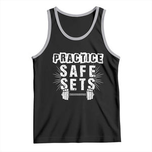 Practice Safe Sets Tank Top Funny Gym Workout Gift TS12 Black Athletic Heather Print Your Wear