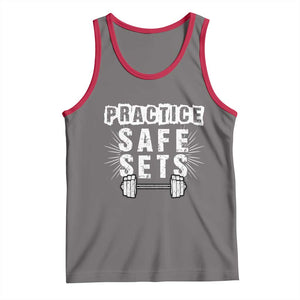 Practice Safe Sets Tank Top Funny Gym Workout Gift TS12 Deep Heather Red Print Your Wear