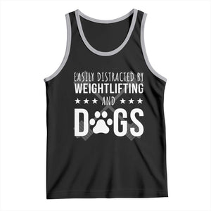 Easily Distracted By Weightlifting And Dogs Tank Top Funny Gym Gift TS12 Black Athletic Heather Print Your Wear