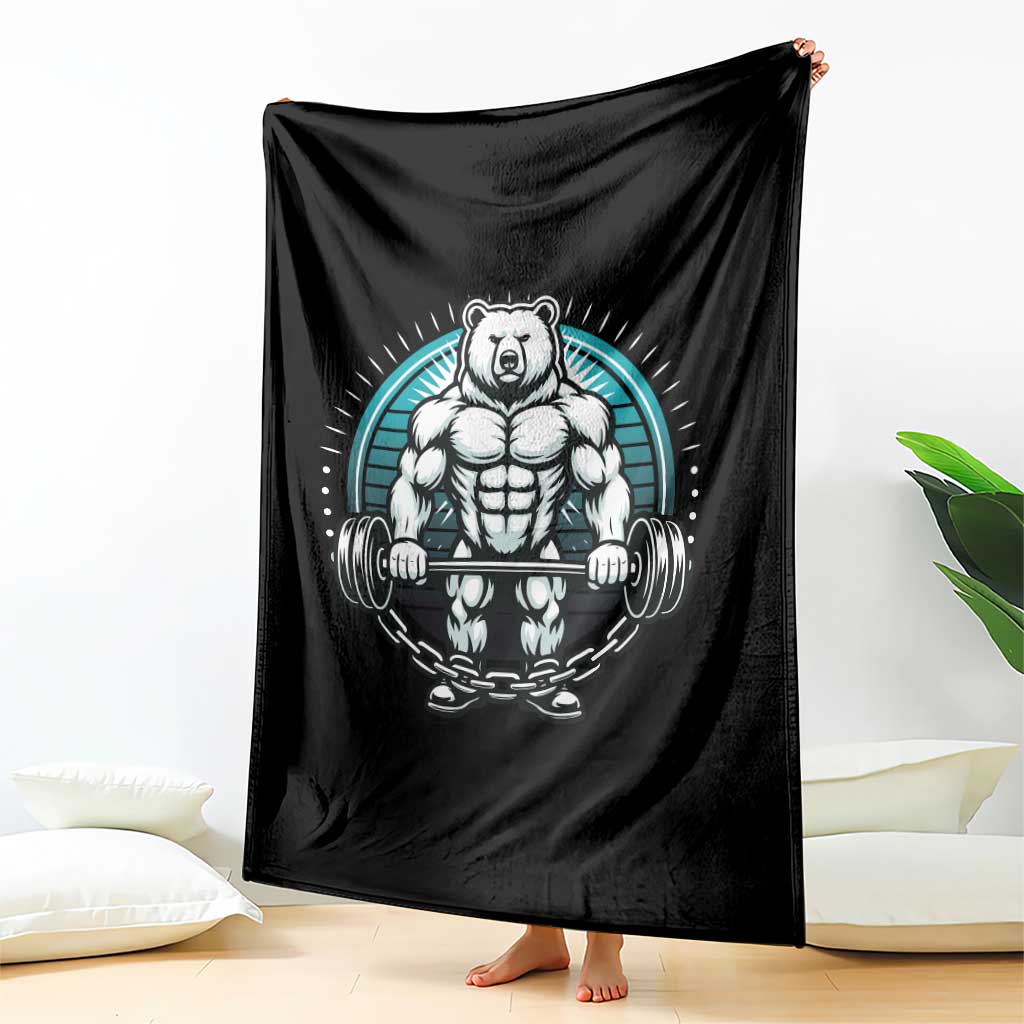 Funny Gym Workout Humor Throw Blanket Cute Weightlifting Bear Gift TS12 Print Your Wear