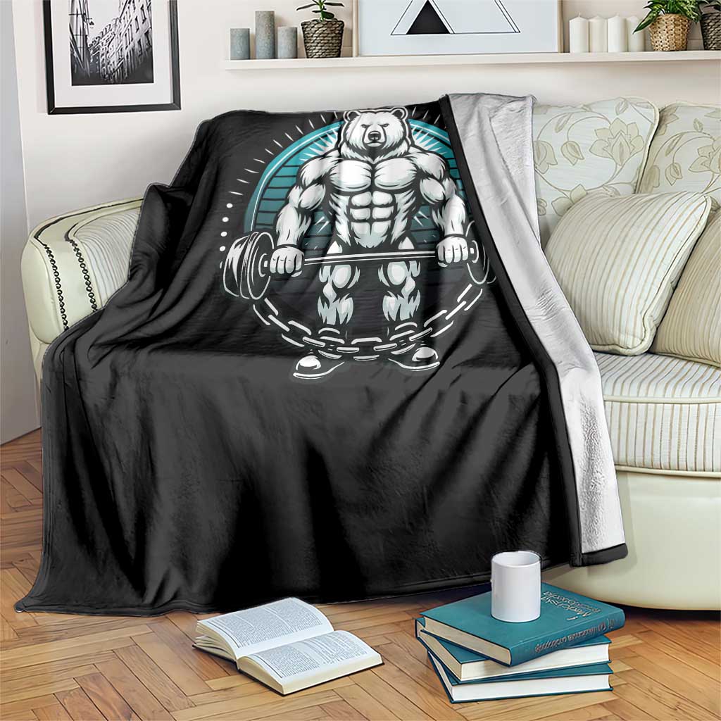 Funny Gym Workout Humor Throw Blanket Cute Weightlifting Bear Gift TS12 Print Your Wear