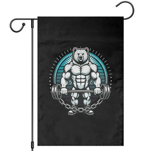 Funny Gym Workout Humor Garden Flag Cute Weightlifting Bear Gift TS12 Black Print Your Wear