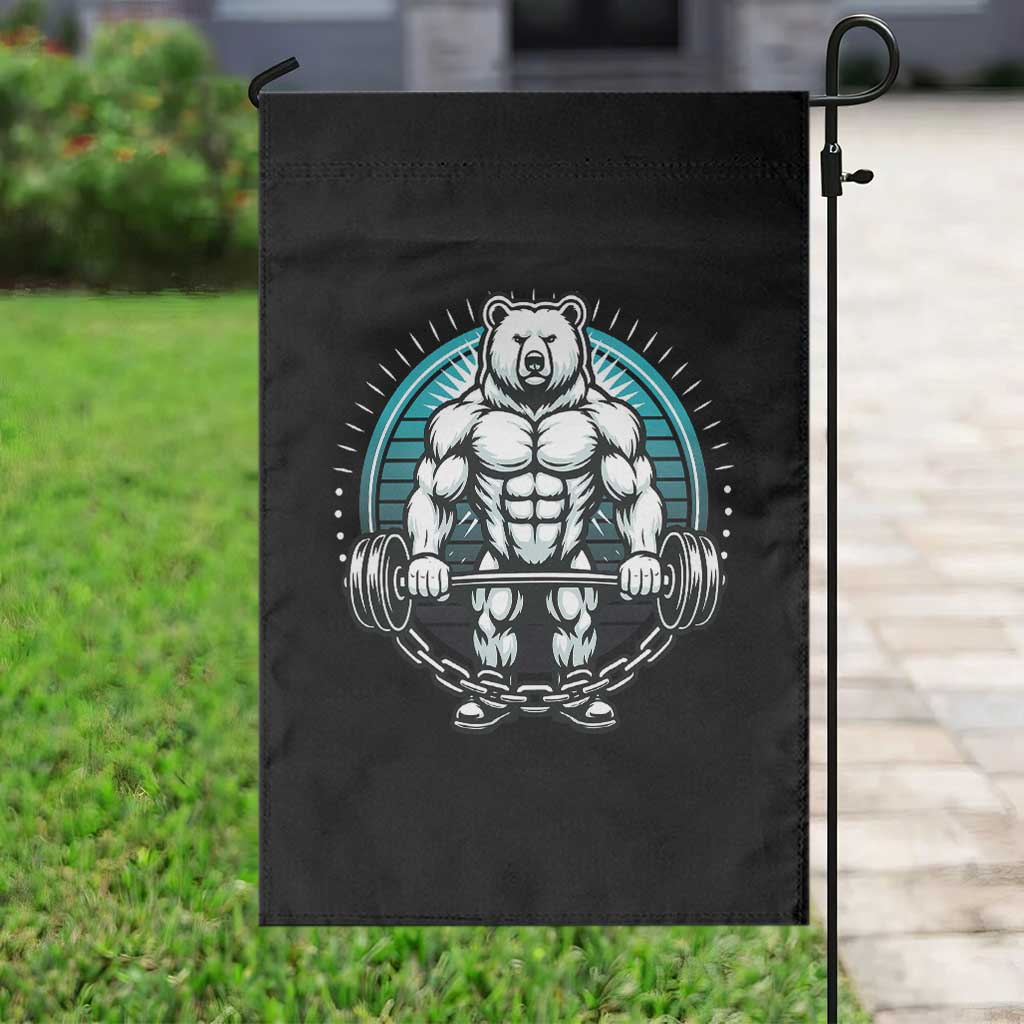Funny Gym Workout Humor Garden Flag Cute Weightlifting Bear Gift TS12 Print Your Wear