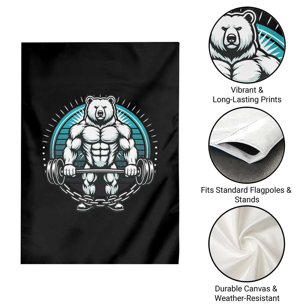 Funny Gym Workout Humor Garden Flag Cute Weightlifting Bear Gift TS12 Print Your Wear