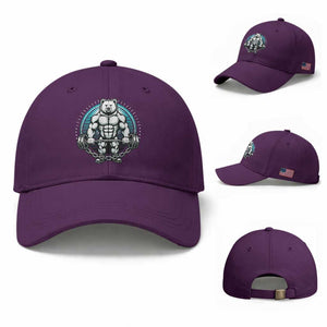 Funny Gym Workout Humor Baseball Cap Cute Weightlifting Bear Gift TS12 Baseball Cap Universal Fit Purple Print Your Wear