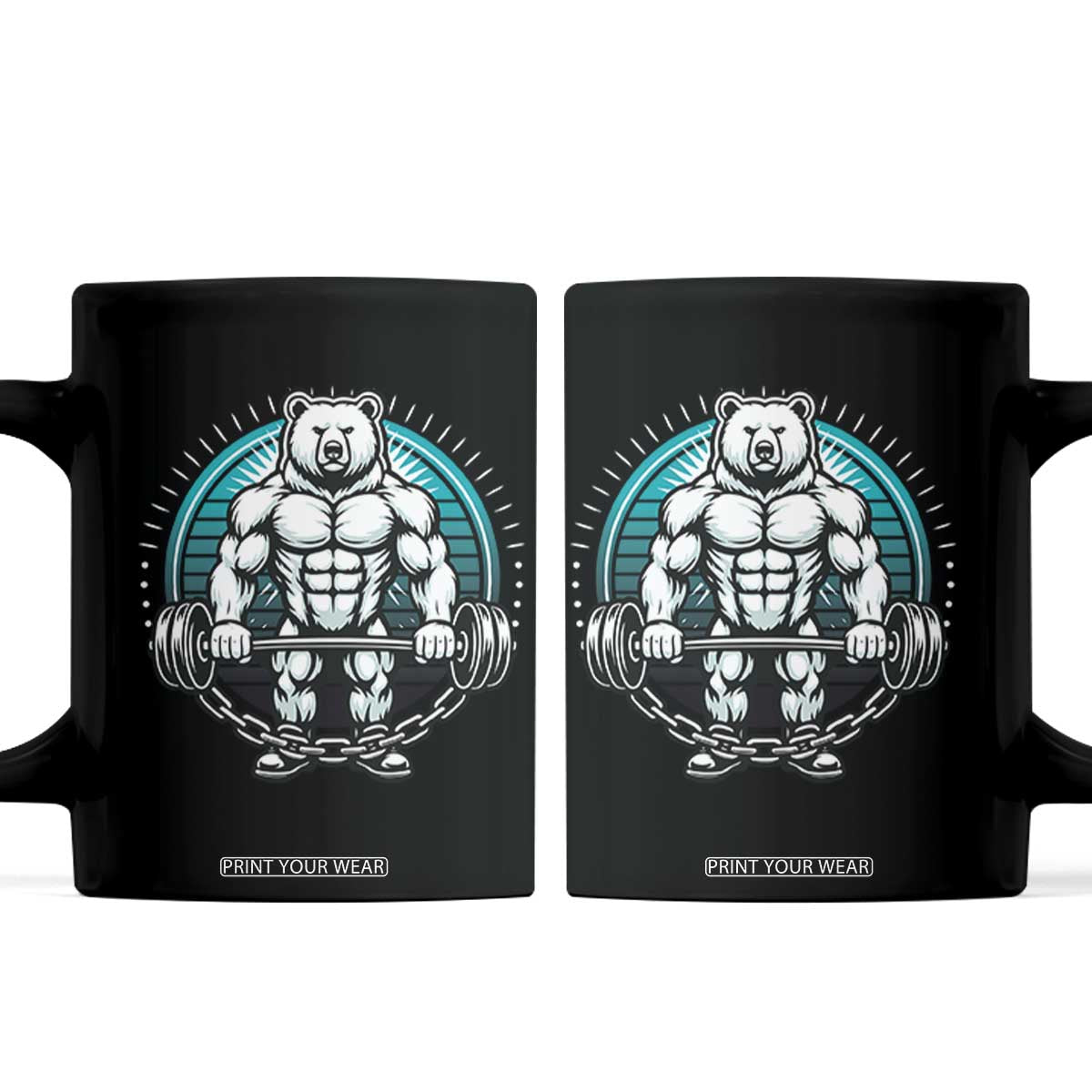 Funny Gym Workout Humor Coffee Mug Cute Weightlifting Bear Gift TS12 Black Print Your Wear