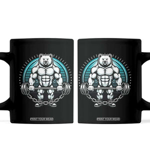 Funny Gym Workout Humor Coffee Mug Cute Weightlifting Bear Gift TS12 Black Print Your Wear