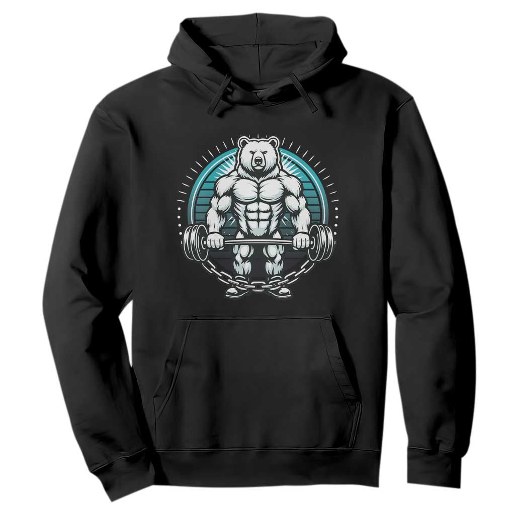 Funny Gym Workout Humor Hoodie Cute Weightlifting Bear Gift TS12 Black Print Your Wear
