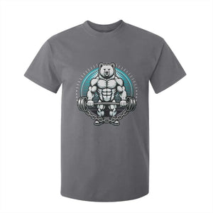 Funny Gym Workout Humor T Shirt For Kid Cute Weightlifting Bear Gift TS12 Charcoal Print Your Wear