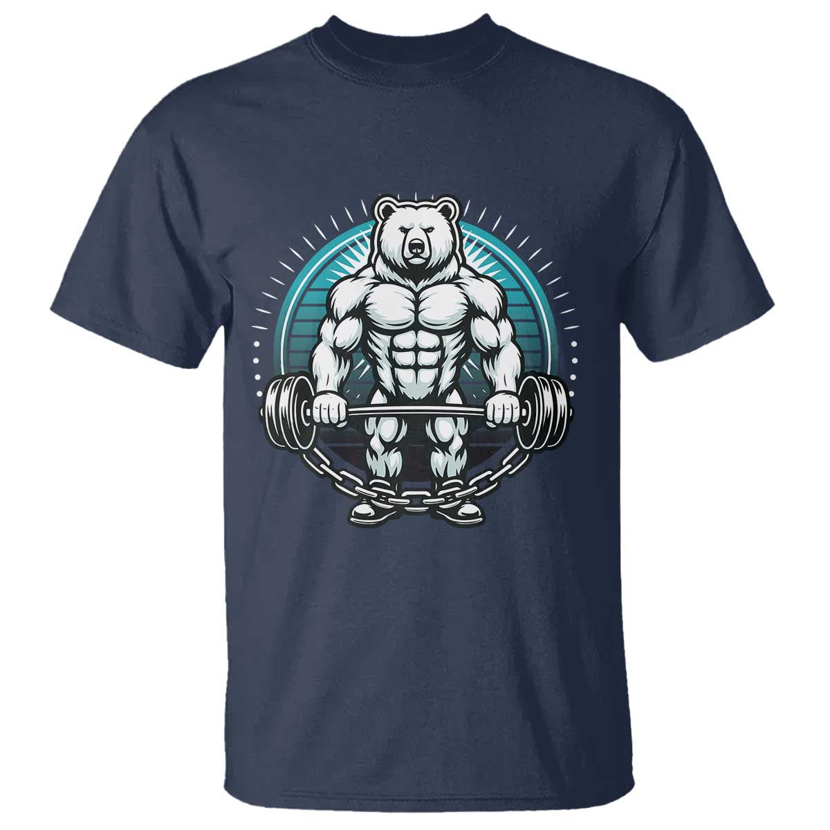 Funny Gym Workout Humor T Shirt Cute Weightlifting Bear Gift TS12 Navy Print Your Wear