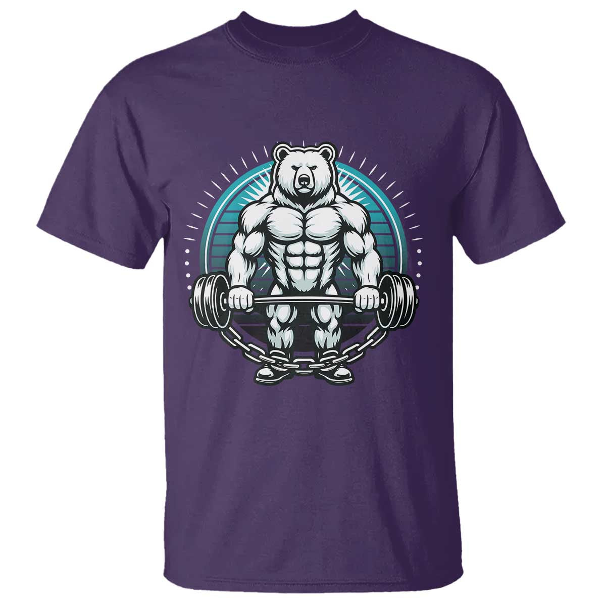 Funny Gym Workout Humor T Shirt Cute Weightlifting Bear Gift TS12 Purple Print Your Wear