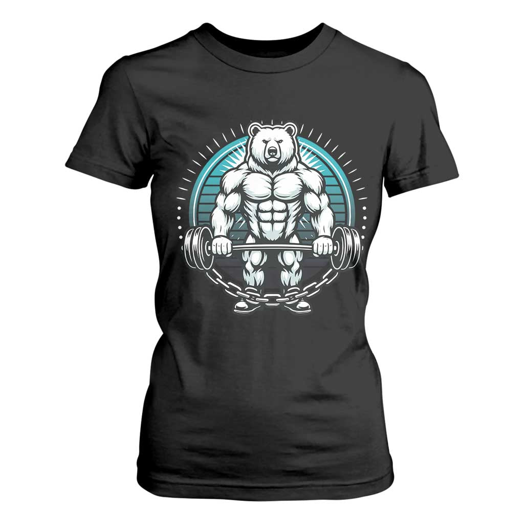 Funny Gym Workout Humor T Shirt For Women Cute Weightlifting Bear Gift TS12 Black Print Your Wear