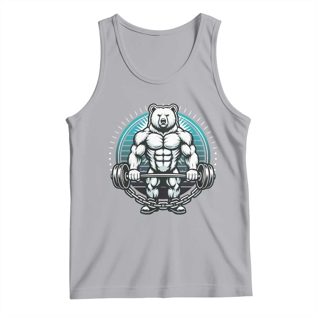 Funny Gym Workout Humor Tank Top Cute Weightlifting Bear Gift TS12 Athletic Heather Print Your Wear