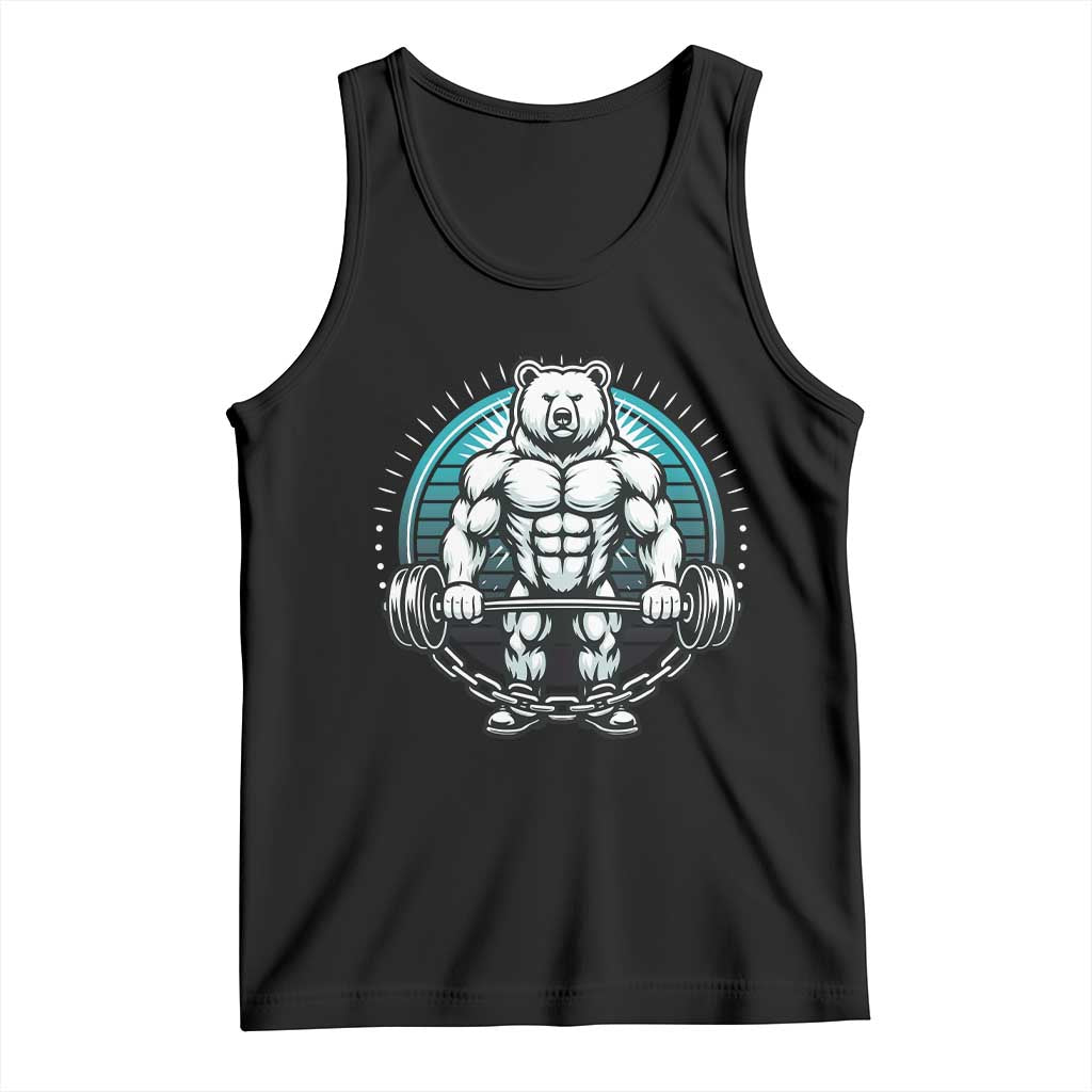 Funny Gym Workout Humor Tank Top Cute Weightlifting Bear Gift TS12 Black Print Your Wear