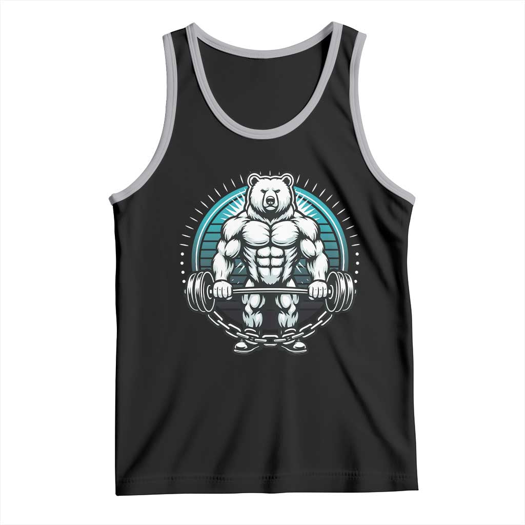 Funny Gym Workout Humor Tank Top Cute Weightlifting Bear Gift TS12 Black Athletic Heather Print Your Wear