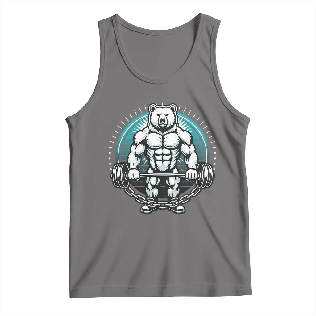Funny Gym Workout Humor Tank Top Cute Weightlifting Bear Gift TS12 Deep Heather Print Your Wear