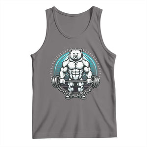 Funny Gym Workout Humor Tank Top Cute Weightlifting Bear Gift TS12 Deep Heather Print Your Wear