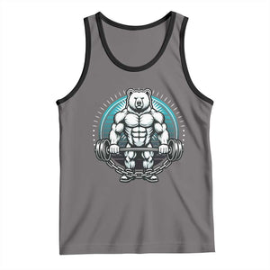 Funny Gym Workout Humor Tank Top Cute Weightlifting Bear Gift TS12 Deep Heather Black Print Your Wear