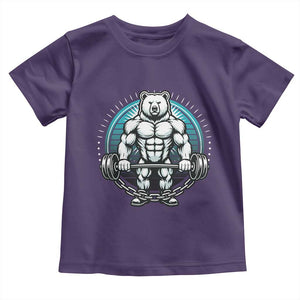 Funny Gym Workout Humor Toddler T Shirt Cute Weightlifting Bear Gift TS12 Purple Print Your Wear