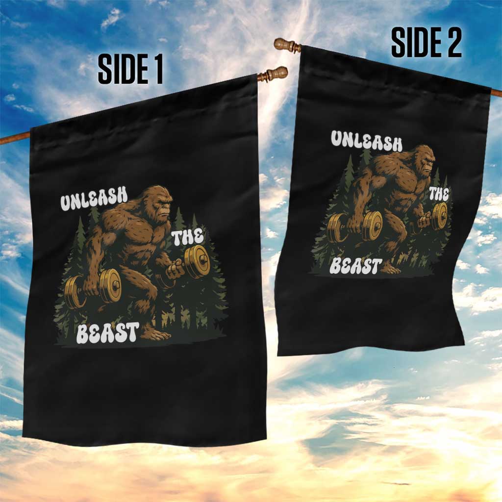 Unleash The Beast Garden Flag Funny Bigfoot Fitness Workout Gift TS12 Print Your Wear
