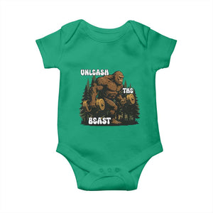 Unleash The Beast Baby Onesie Funny Bigfoot Fitness Workout Gift TS12 Irish Green Print Your Wear