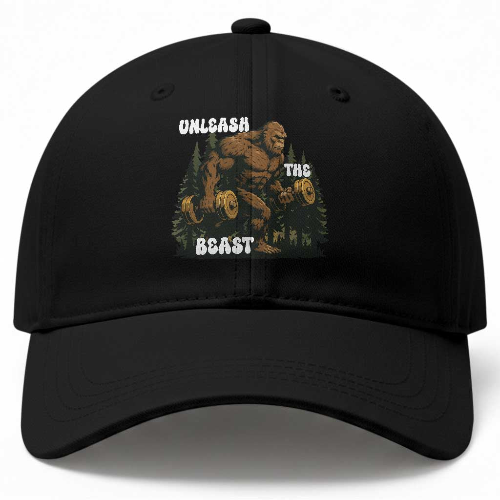 Unleash The Beast Baseball Cap Funny Bigfoot Fitness Workout Gift TS12 Print Your Wear
