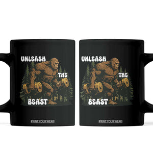 Unleash The Beast Coffee Mug Funny Bigfoot Fitness Workout Gift TS12 Black Print Your Wear