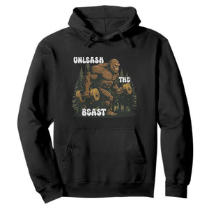 Unleash The Beast Hoodie Funny Bigfoot Fitness Workout Gift TS12 Black Print Your Wear