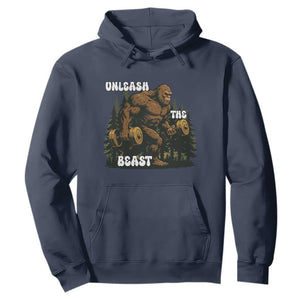 Unleash The Beast Hoodie Funny Bigfoot Fitness Workout Gift TS12 Navy Print Your Wear
