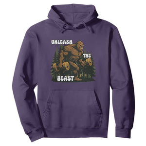 Unleash The Beast Hoodie Funny Bigfoot Fitness Workout Gift TS12 Purple Print Your Wear