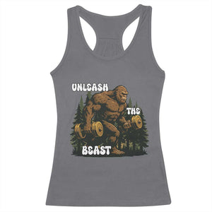 Unleash The Beast Racerback Tank Top Funny Bigfoot Fitness Workout Gift TS12 Charcoal Print Your Wear
