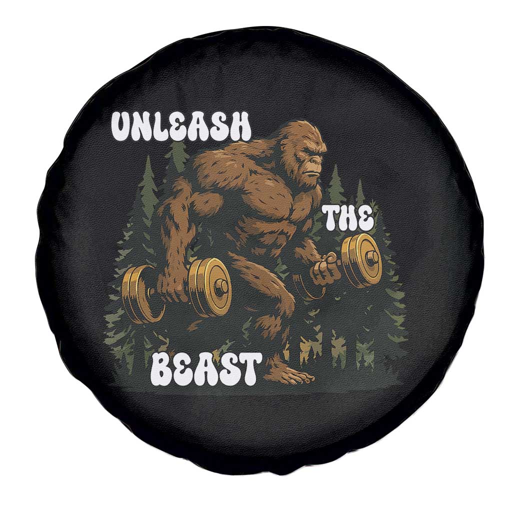 Unleash The Beast Spare Tire Cover Funny Bigfoot Fitness Workout Gift TS12 Print Your Wear