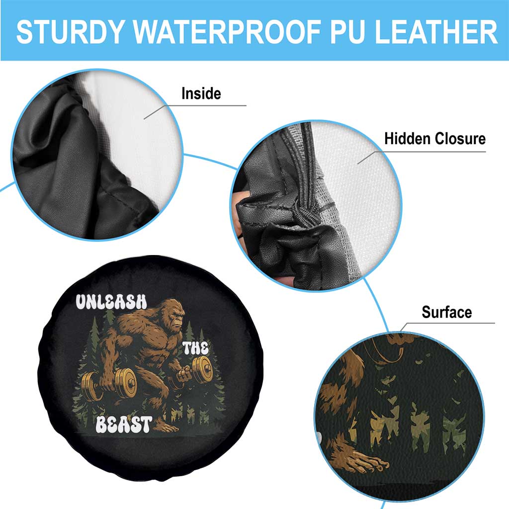 Unleash The Beast Spare Tire Cover Funny Bigfoot Fitness Workout Gift TS12 Print Your Wear