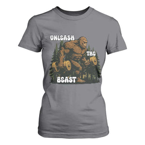 Unleash The Beast T Shirt For Women Funny Bigfoot Fitness Workout Gift TS12 Charcoal Print Your Wear