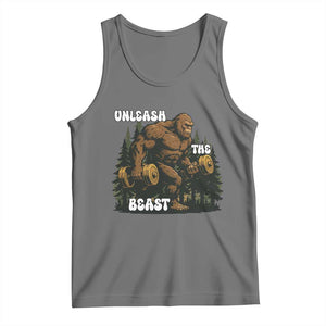 Unleash The Beast Tank Top Funny Bigfoot Fitness Workout Gift TS12 Black Heather Print Your Wear